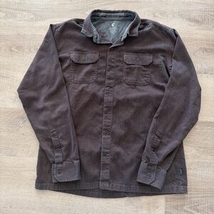 Kühl men’s Dillingr brown button up shirt size, brown size Large.